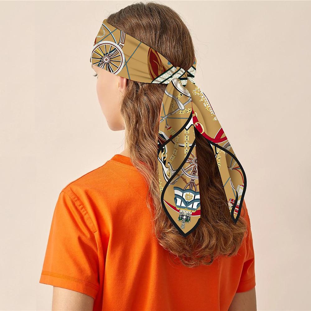 90CM Silk Scarf Women Fly World Print Square Scarves Head Echarpes Silk Foulards Femme Wraps Beach Shawl Bandana Lady Hijabs