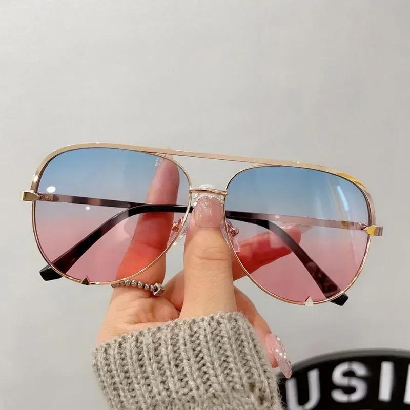 New Fashion Designer Ladies Pilot Sunglasses Women Men Goggle Gradient Sun Glasses For Female Mirror Shades UV400