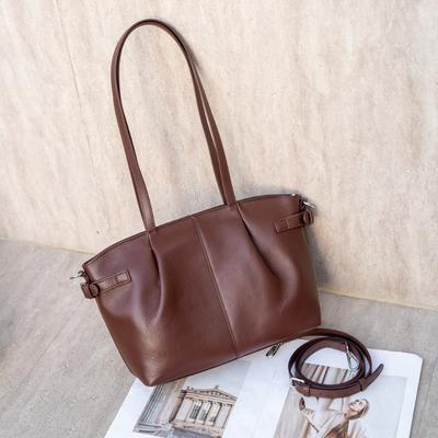 Erste Schicht Rindsleder Achseltasche Große Kapazität Schultertasche Senior Sense Damentasche Modetrend Tragetasche