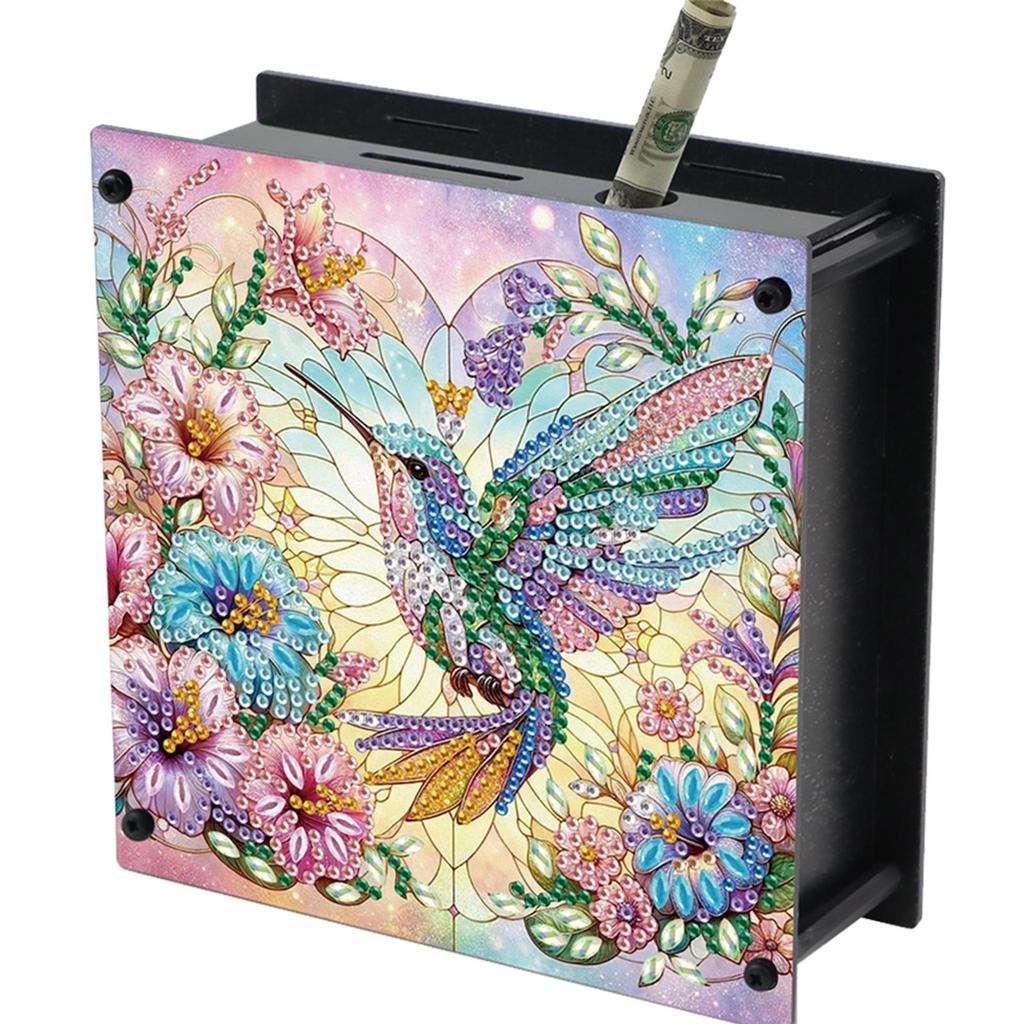 Rhinestones Desktop Ornaments Cat Table Top Diamond Painting Money Box Diamond Painting Change Holder Case Decors for Home Decor