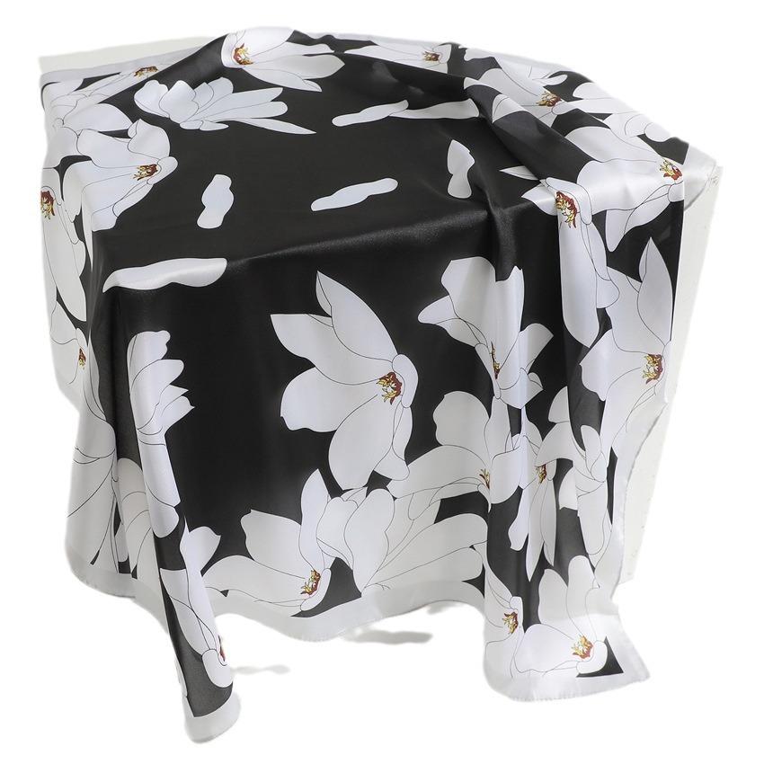 New Versatile Premium Magnolia Silk Scarf Sunscreen Shawl Fashion Scarf Simulation Silk 71cm Square Scarf Professional Scarf