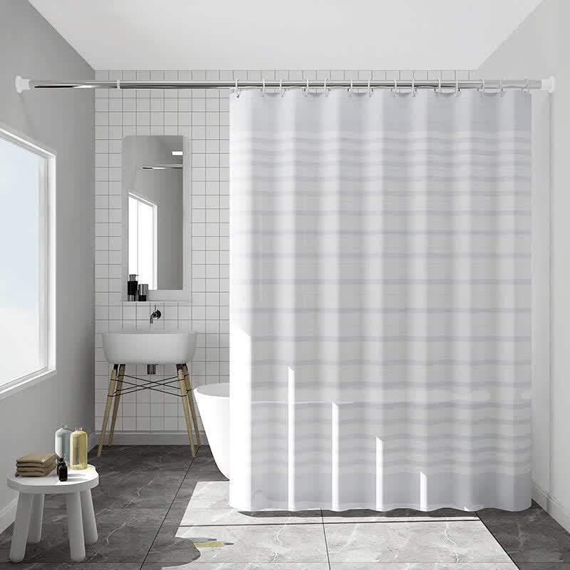 Handun Waterproof Shower Curtain with Telescopic Rod