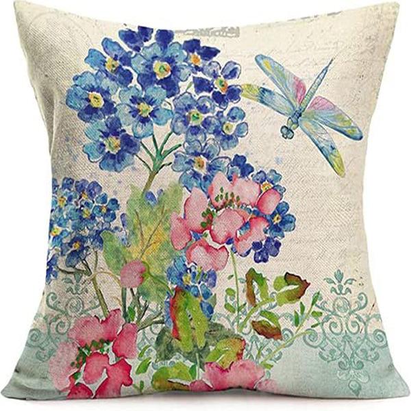 Plant and Flower Hydrangea Printed Linen Pillowcase Home Sofa Living Room Bedroom Pillowcase