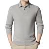 Men's Winter Plus Velvet Faux Two-Piece Knit Polo Sweater
