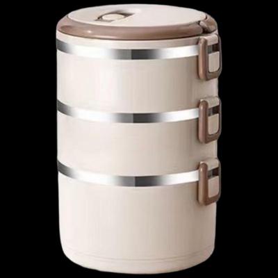 ZISIZ Portable 3-Layer Stainless Steel Insulated Lunch Box