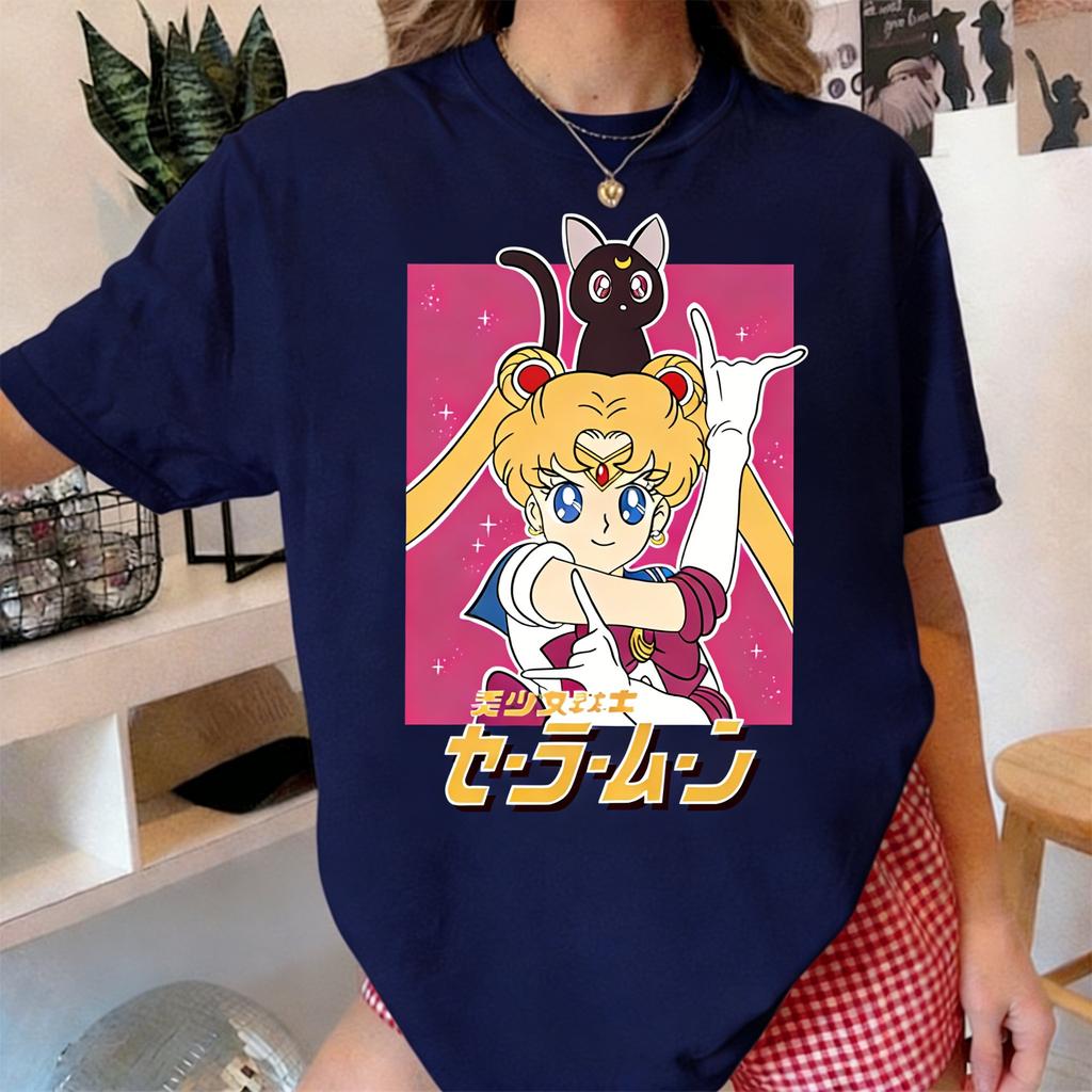 Sailor Moon Anime 2026 Summer Y2k T Shirt Women Unisex Casual Short Sleeve Top Kawaii Cartoon Print Streetwear Fashion Graphic Tee