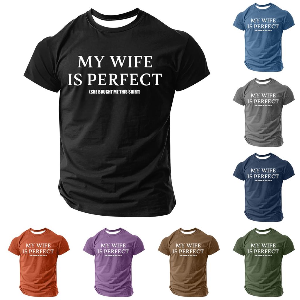 Men's Popular T-shirt Printed Round Neck Short Sleeve T-shirt