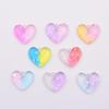 Gradient Peach Heart Resin Pendant Keychain Charm for DIY Jewelry