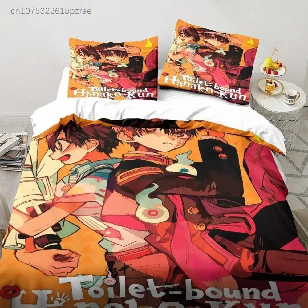 Anime Toilet-Bound Hanako-kun Bedding Set Printed Bed Set With Pillowcase Bed Duvet Cover Soft Queen King Size Bedclothes Home