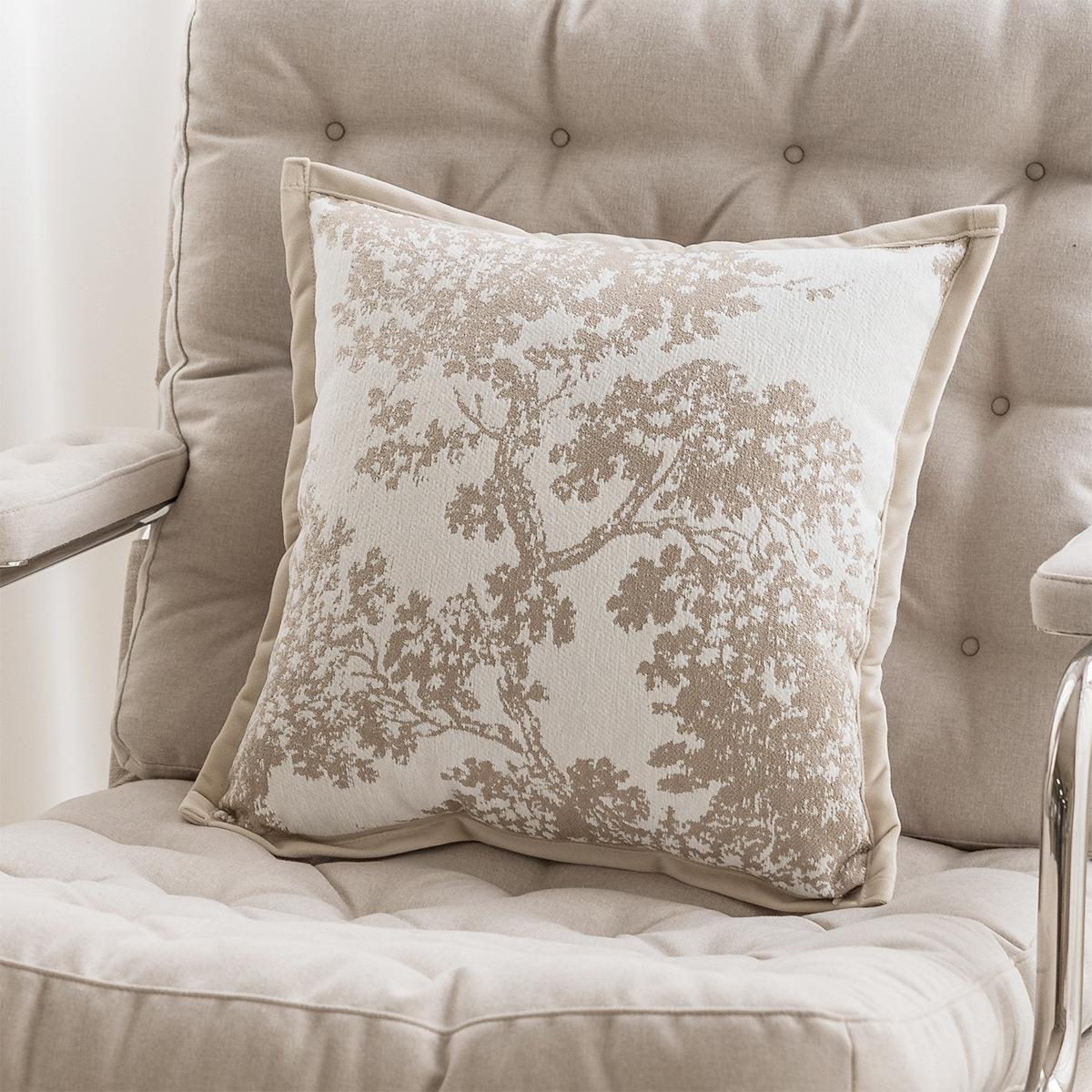 Franse Crème Bank Kussenhoes 45X45 Lichte Luxe Jacquard Woonkamer Kussenslopen Vierkant Decoratieve Kussenslopen 45x45cm