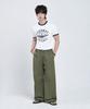 LEMAIN SECOND Linen-Like Elastic Waist Wide Pants [Light Khaki]