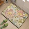 Luxury Floral Bath Mat - Extra Thick & Quick Dry Sponge - Super Absorbent, Skin-Friendly, Non-Slip Bathroom Rug - Elegant Style