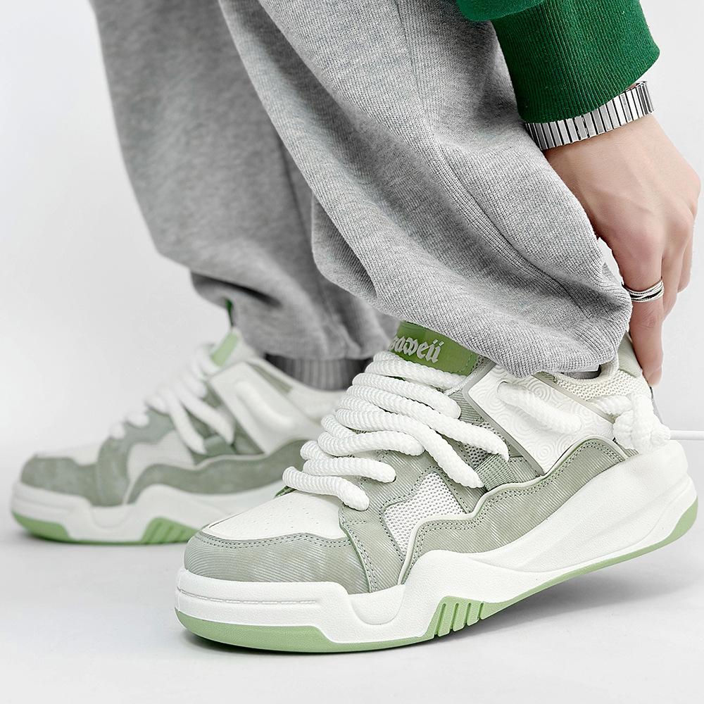 Herren Cloud Cushion Skate Schuhe Plateau Sohle Atmungsaktive Canvas Sneaker Klobiges Schnürdesign für Streetstyle Alltags Komfort