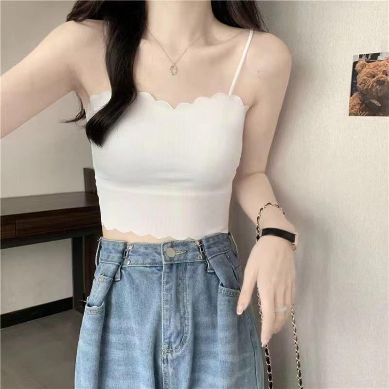 Trägerloses Camisole aus Eis-Seide: Gepolstert, Ohne Bügel, Dünner Stil für Schülerinnen - Perfekte Sommer-Unterwäsche oder Oberbekleidung