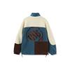 Li-Ning BadFive Basketball Series Plush-Lined Warm Color-Block Loose Jacket Men Jacket Fog-Khaki Limestone-Blue Umber AFDR703-1