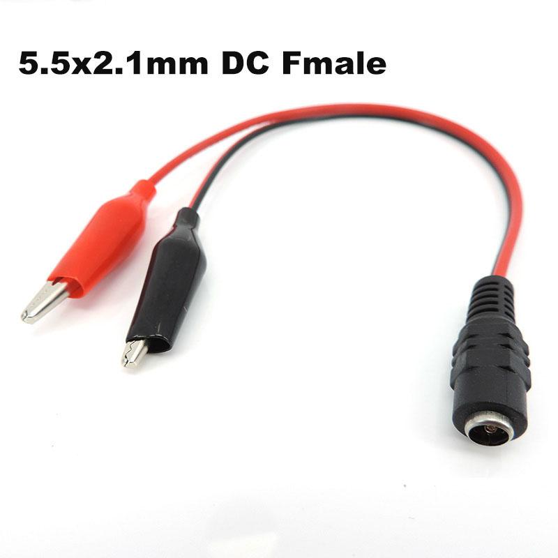 

Затискачі-крокодили до USB DC Штекер Гніздо 5.5x2.1мм кабель Штекер Тестовий провід Перемичка Затискач-крокодил Зонд роз єм Адаптер 1x DC Female