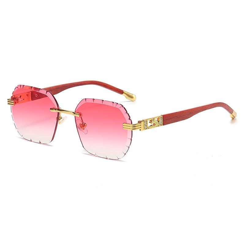 Punk Rimless Polygon Sunglasses Men Fashion Vintage Trendy Small Frame Sun Glasses Frameless Eyewear UV 400