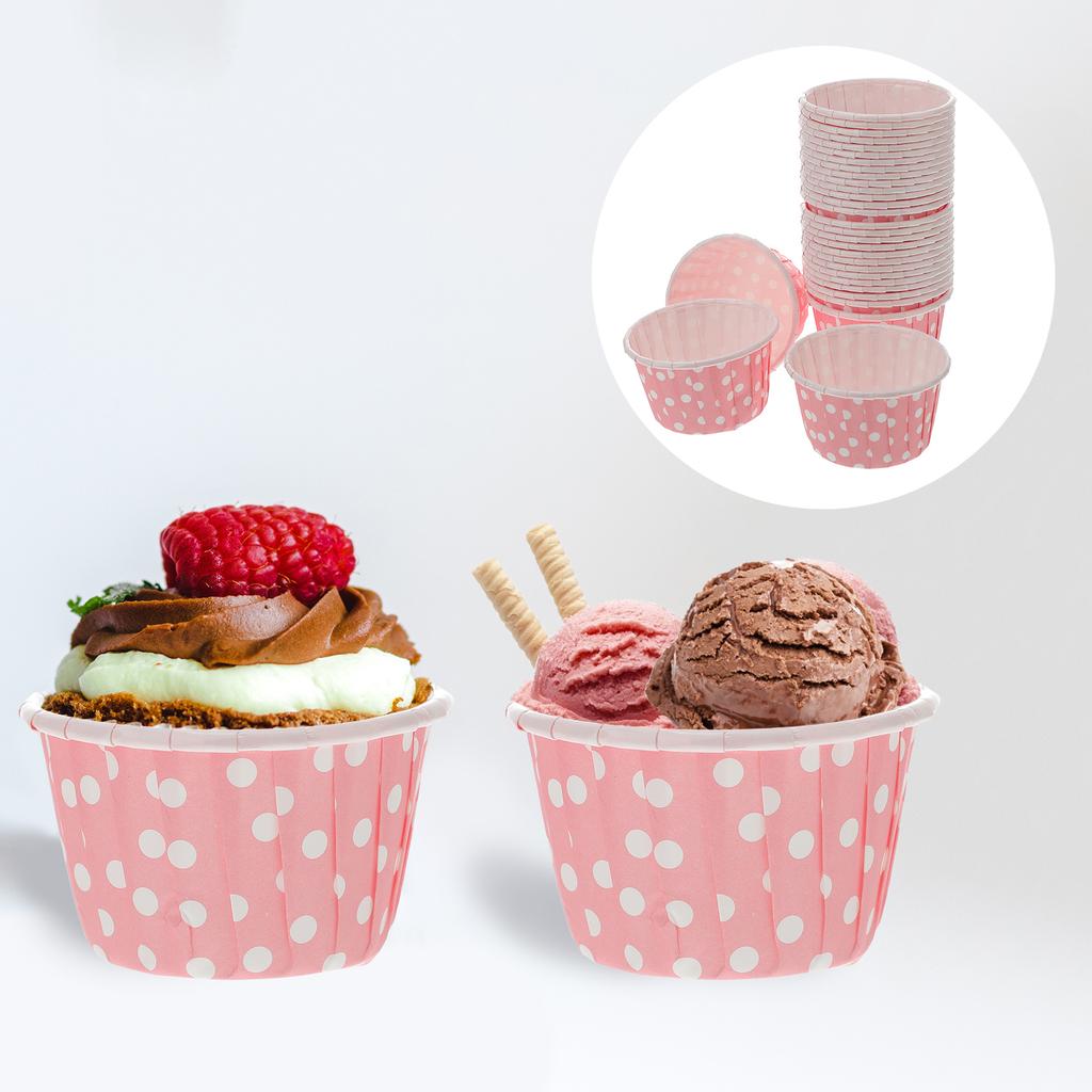 50Pcs Disposable Ice Cream Paper Cups Bowls For Jelly Pudding Mousse Yogurt Container Party Wedding Kitchen tableware