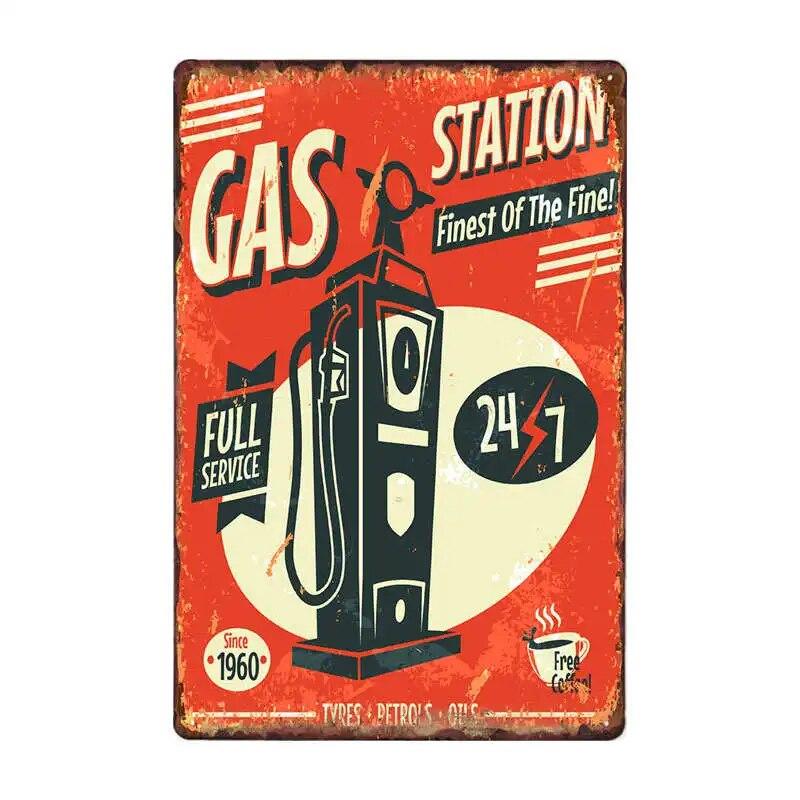 GARAGE FULL SERVICE Vintage Metal Signs Car Garage Retro Poster Bar Wall Decor Plaque Painting Art 20x30 CM