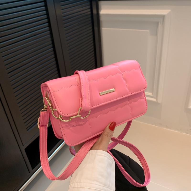 

Модна маленька квадратна сумка жіноча сумка 2024 нова універсальна нішева проста сумка корейська версія ретро сумка через плече інтернет-знаменитість сумка-месенджер рожевий