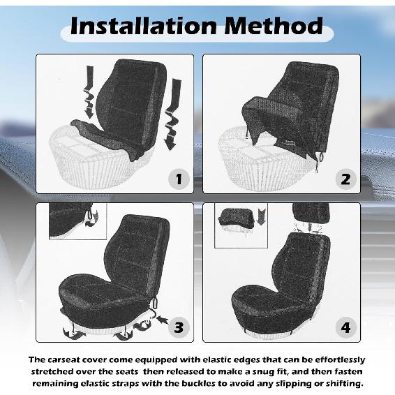 2 Pack Universal Car Seat Cover With Breathable Mesh Backrest,Comfortable Car Seat Protector With Foam Padding And Retaining Buckle,Highly Elastic
