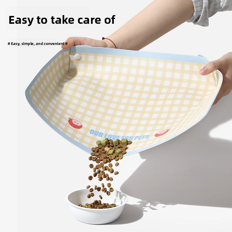 Spillproof Placemats, Pet Cat Bowl MATS, Waterproof and Oil-proof Leather Cat and Dog Bowls, Anti-slip MATS, Large and Small Placemats