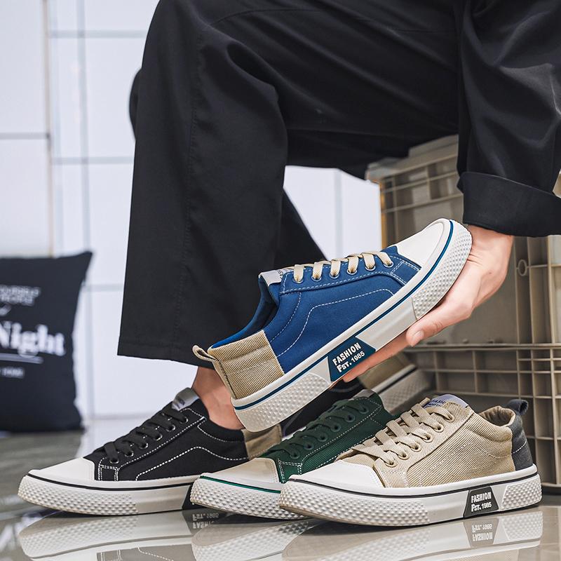 New Men's Casual Canvas Sneakers Breathable and Versatile Men's Soft-Sole Casual Sneakers Trendy Fashionable and Versatile