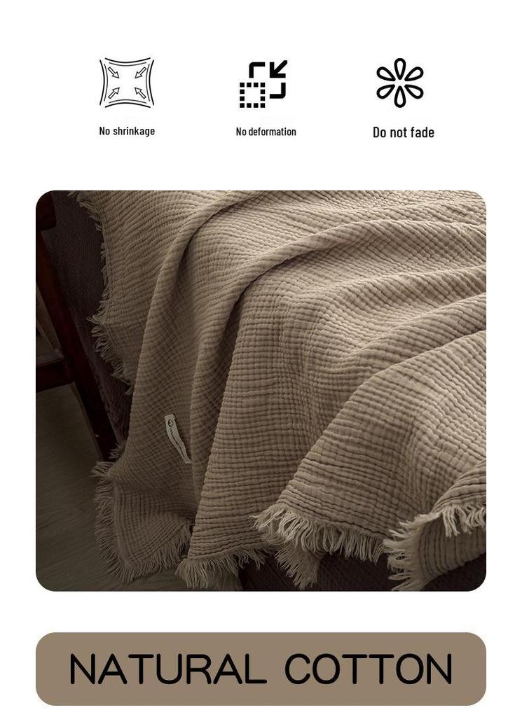 2025 A-Class All-Cotton Summer Quilt: Solid Color Gauze Blanket for Air Conditioning & Travel