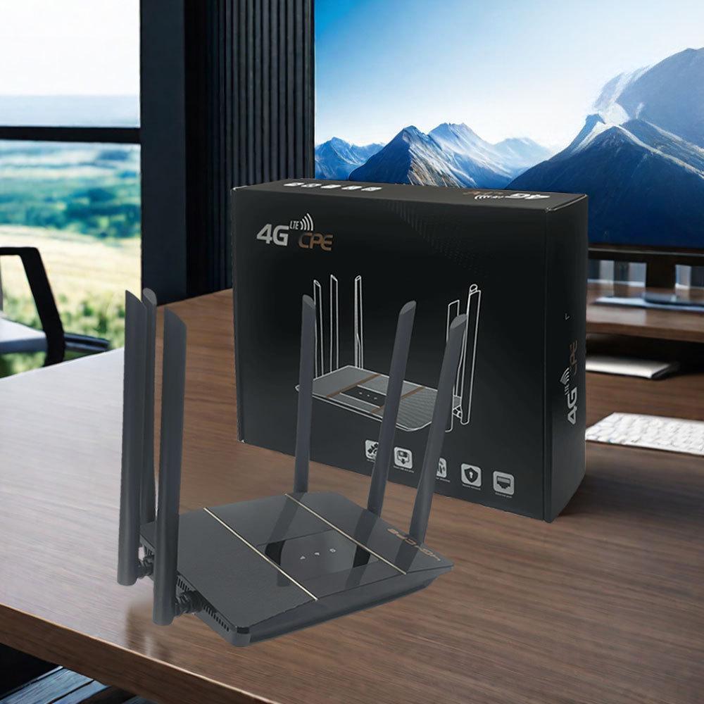 4G LTE Dual-Band WiFi-Router mit SIM-Kartensteckplatz und sechs Antennen für Zuhause/Büro