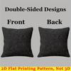 Black Floral Line Square Jacquard Pillow Cover for Sofa Office Waist Cushion Cover Home Decorative Pillowcase