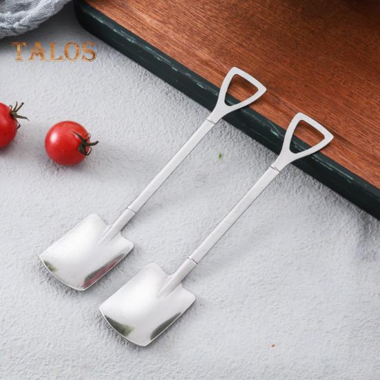 10Pcs Watermelon Spoon Set Stainless Steel Pointed Square Spoons Utensils for Dessert Coffee Yogurt Cake Fruit Ice Cream