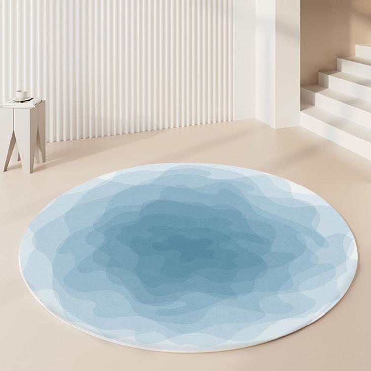 Leicht luxuriöse Teppiche für das Wohnzimmer, flauschige, weiche Teppiche für die Lounge, dicker, farbverlaufender runder Teppich, nordischer Stil, Schlafzimmerdekoration, rutschfeste Matte