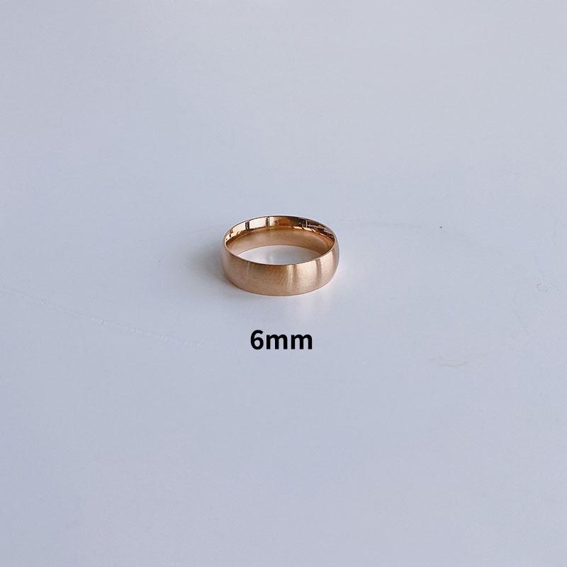 Brushed Titanium Steel Women's Ring with 18K Gold Accents - Modern Cold Style for Couples