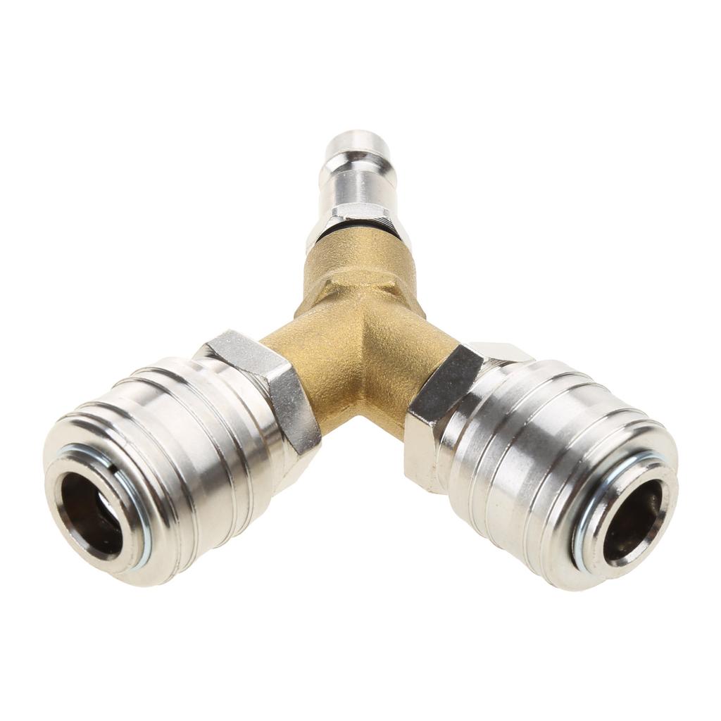 Industrial Grade Compressed Air Distributor Reliable Alloy Connector for Air Tools Two Couplings for Enhanced Efficiency