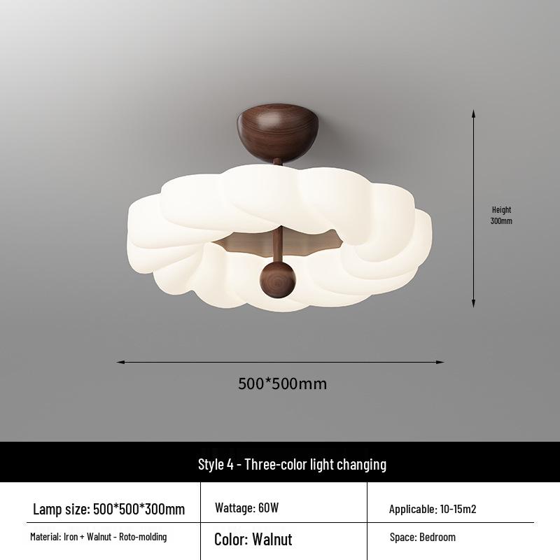 Wabi-Sabi Retro Round Ceiling Lamp: Full Spectrum, Eye-Protective Light for Master Bedroom