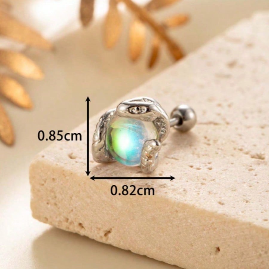 

Snake Shaped Screw Rods Ear Bone Cartilage Earrings Titanium Steel Moonstone Studs Niche Earrings Valentine s Day Women Accessories 6#