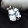 Quadratischer natürlicher Saphir 29,05 ct Silberweiß Anhänger loser Edelstein ZERTIFIZIERT AR-3644-Sa