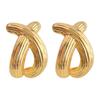 Fashion texture sense European and American style cross earrings design sense personality versatile curved fishtail high sense earrings