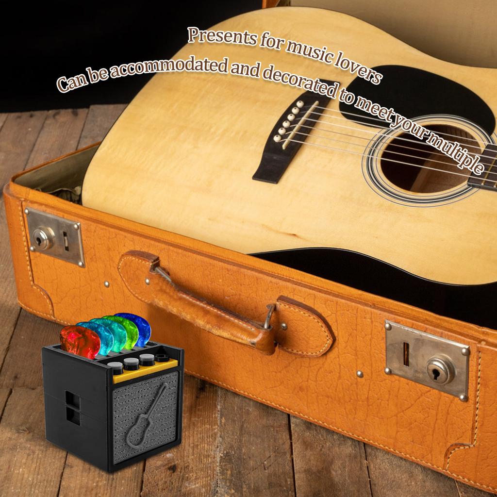 Guitar Pick Holder 3D Printing Portable Plectrum Holder with Storage Compartment Decorative Guitar Pick Display Holder for Music