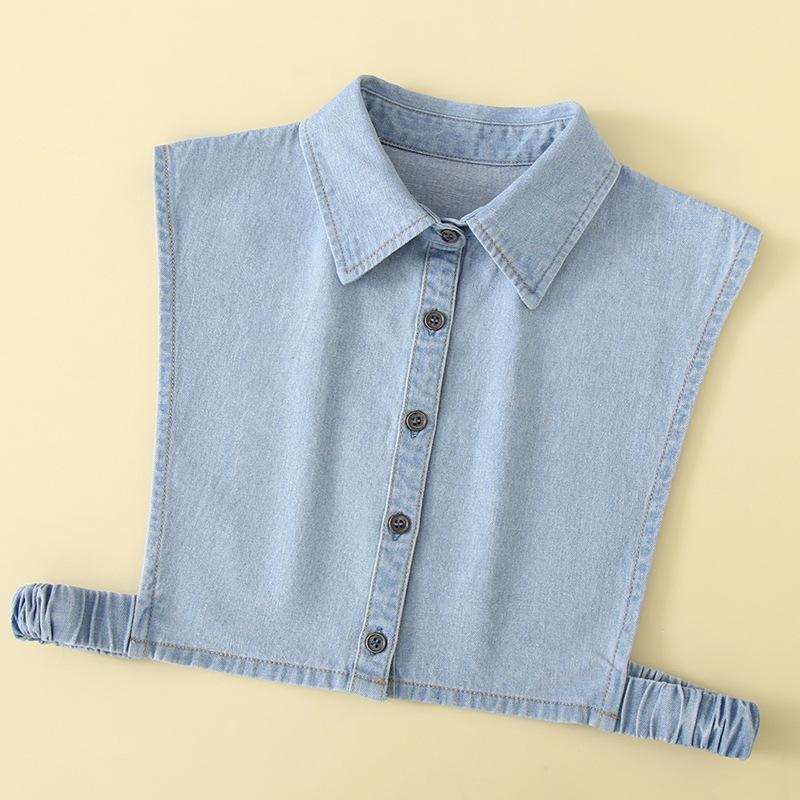 Versatile Women’s Washable Denim Dickey Faux Collar for Sweater