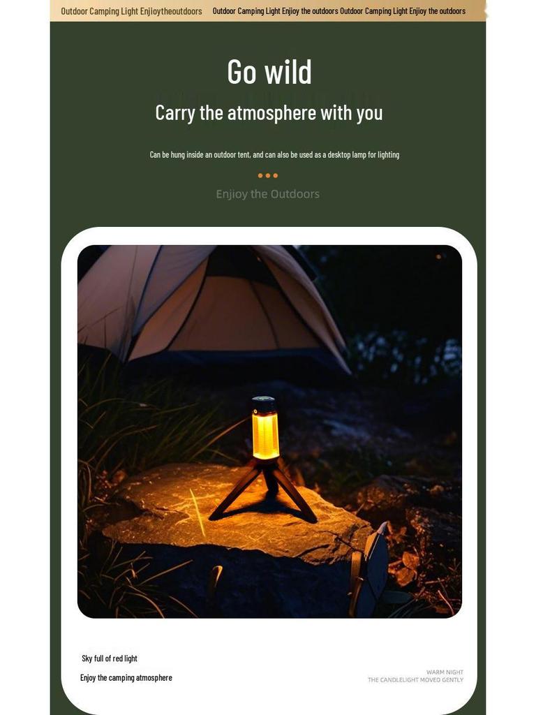Tri-Color Rechargeable Retro Camping Lantern & Flashlight Combo