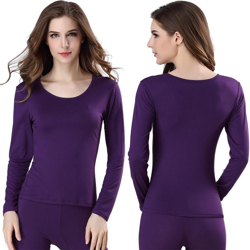 Women's Autumn Cotton Slim Fit Base Layer Set - Top and Pants