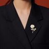 Broche para Mujer Hueco Diseño de Flor Rosa 3D Pin de Aleación Insignia para Trajes Abrigos Jerseys Accesorio de Viaje Diario