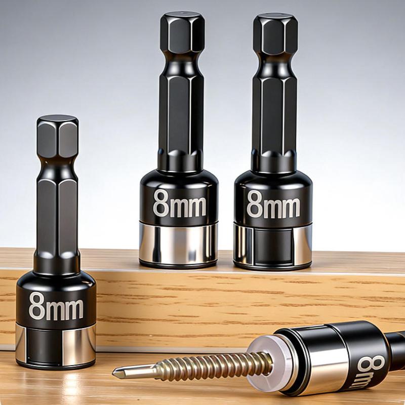 2/4 Stück Metall Schlagschrauber Steckschlüssel Adapter Bohrmaschinen Umwandler Schnellwechsel-Stecknuss 8mm Sechskant Ratsche Hülse