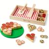 Wooden Simulation Pizza Children Play House Boy Girl Cake Dessert Cut Cut Music Fruit and Vegetable Cognition Wooden Toy