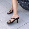 Fashion Cryatal Lurxury Women Slippers Elegant High Heels Clip Toe Shoes Fashion Pumps Summer 2025 Trend Slides Dress Zapatillas Mujer