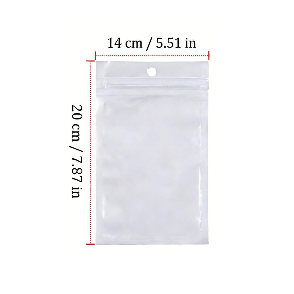 100pcs White Plastic Self Sealing Jewelry Bag Rings Necklace Bracelet Ziplocks Storage Holder Bags Anti-oxidation Jewelry Bag