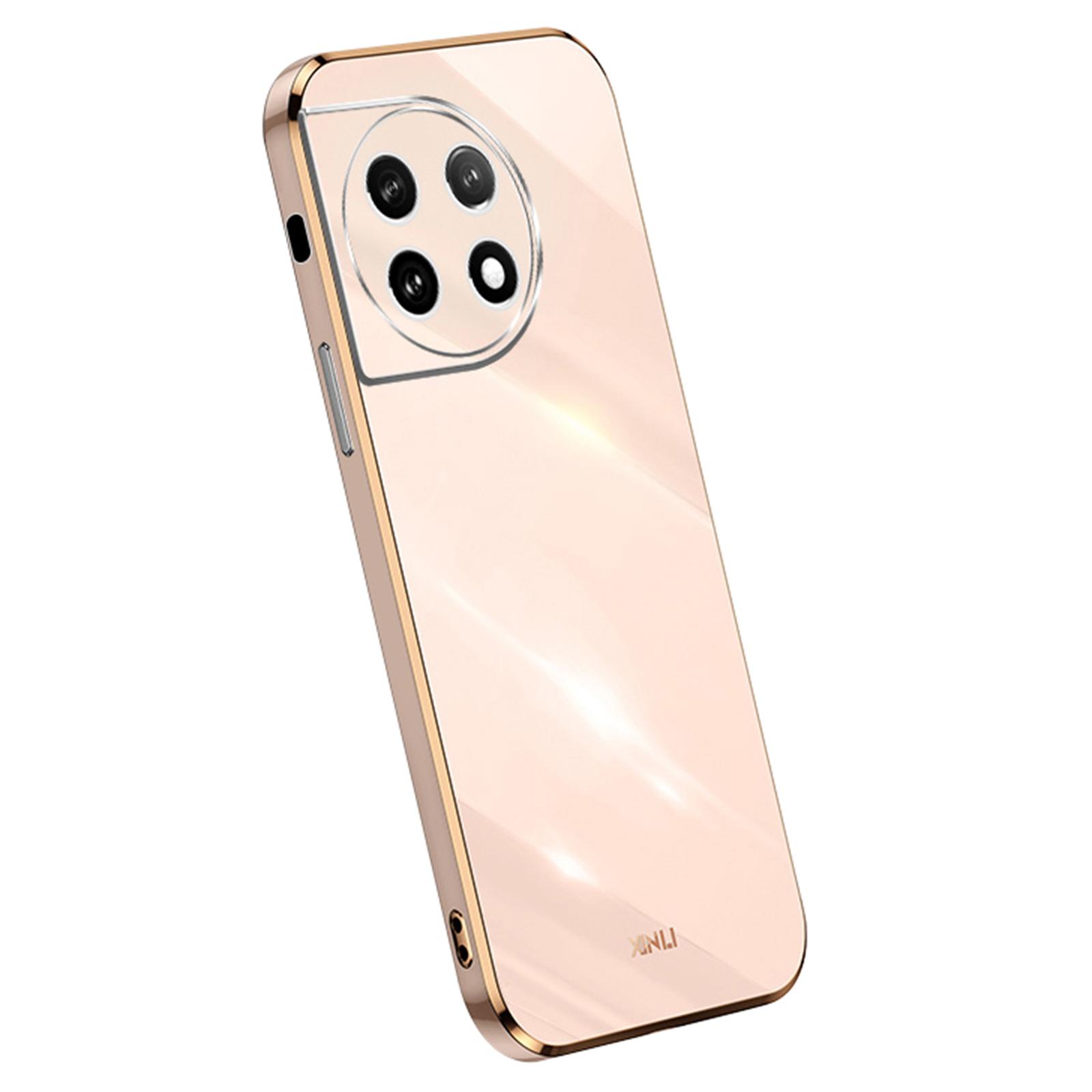 

XINLI TPU Phone Case for OnePlus 11 5G,Full Lens Protection Electroplating Edge Phone Cover Pink