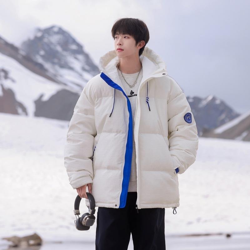 2025 winter new fashion casual couple jacket short down jacket thickened warm and cold-resistant men's trendy cotton clothes