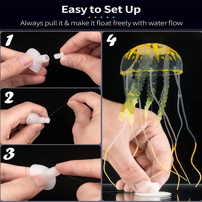 Artificial Swim Luminous Jellyfish Aquarium Decoration Fish Tank Underwater Live Plant Luminous Ornament Aquatic Landscape